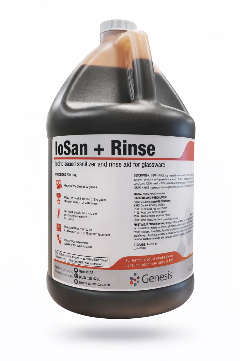 Genesis IO San + Rinse Glassware Rinse Aid & Sanitizer, 4L
