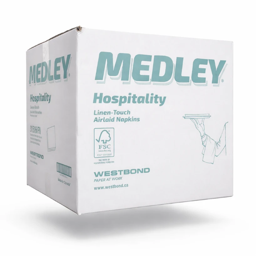 Linen-Like Folded Air Laid White Dinner Napkin, 1000/Case