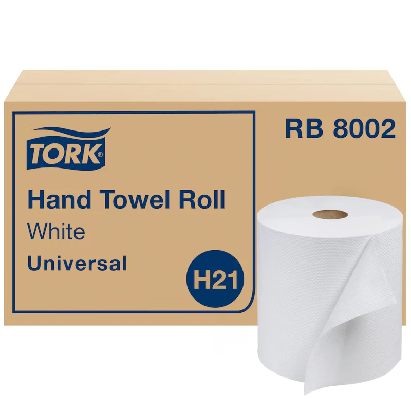 Universal 800' Hand Towel Roll, White, 6/Case