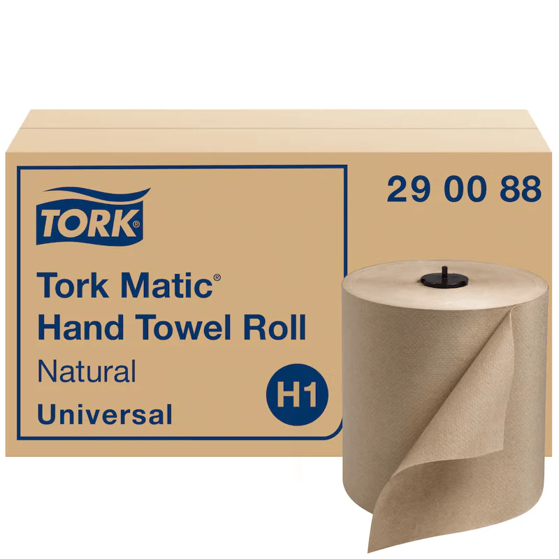 Tork Matic 290088 Paper Hand Towel Roll, Kraft w/ Hub, H1, 6/Case