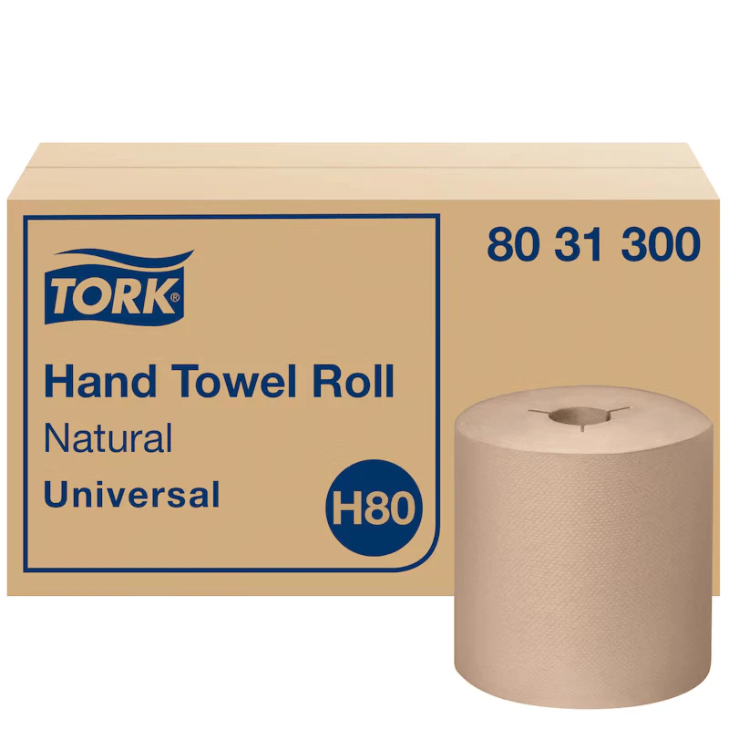 Tork 8031300 Y-Cut Paper Hand Towel Roll, Kraft, H80, 6/Case