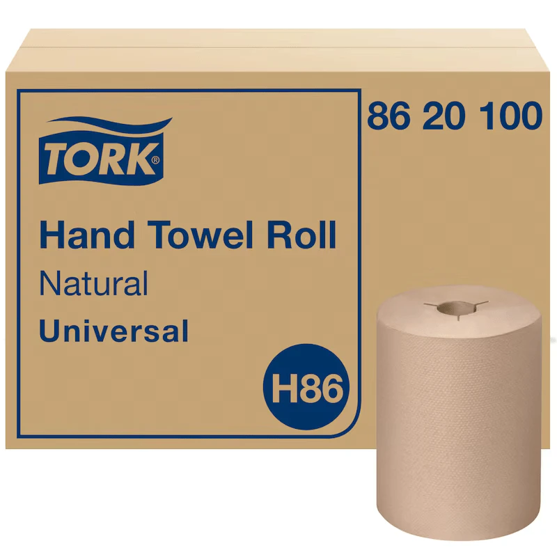 Tork 8620100 Y-Cut Paper Hand Towel Roll, Kraft, H86, 6/Case