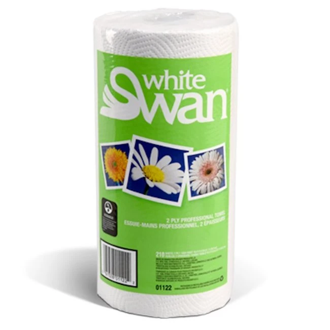 White Swan 01122 Professional Perforated Roll Towel, White, 12/Case