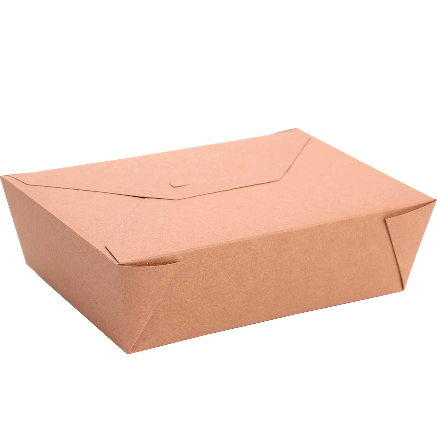 NaturePack® #3 (68oz) PLA Lined Compostable Kraft Paper Fold-Top Takeout Box, 200/Case