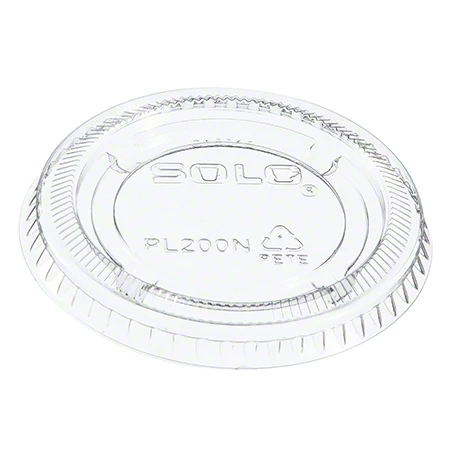 Solo 2oz Ultra Clear PET Plastic Souffle Cup Lid, 2500/Case