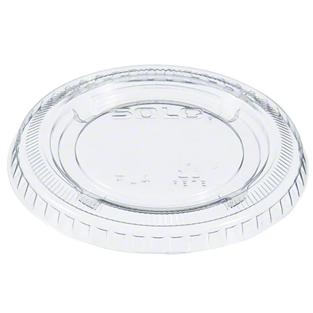 Solo 4oz Ultra Clear PET Plastic Souffle Cup Lid, 2500/Case